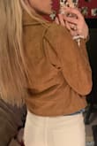 Love this jacket!! Very cute, nice camel color that goes with so much! Definitely cropped so wear with higher-waisted pants! - Caelyn H.