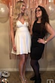 I thought this dress was going to be more on the casual side, but I ended up picking it for my TN bachelorette! I wore sticky boobs because the back is open. The material is somewhat stretchy but also on the thicker side. The straps in the back are a little funky but they stayed up well. - Gabrielle L.