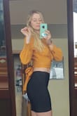 I adore this shirt! I wasnt sure how the color would be but it's fabulous.   The sleeves the back it so fun! It does require some sort of sticky bra or petals, but that just comes with backless territory. - Katelyn K.
