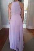 I wanted this dress for my bridesmaids and I am EXTREMELY pleased!! The advertised picture looks a little more pink than purple, but in person it is definitely purple!! (lavender)
- material is very very good quality
- fits like a glove
- bright colour
- extremely comfortable
It is a little long, 4/6 bridesmaids will need it hemmed.. but it's much better to be too long than too short!
**I'm wearing a size Small with 1.5" heels - Brittany B.