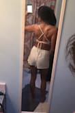Love this 2 piece!! Wearing it for my honeymoon in Fiji. I was between sizes S and M. I ended up going with the M. It's a little looser in fit, but it lets me move and sit without feeling like I'm going to rip my shorts. Also the top you can tie and adjust so I wouldn't change my ordering size. If you want it to fit tight order down!!! - Alie T.