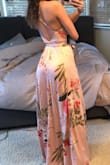This dress has got to be my all time favorite dress ever! So beautiful, I love the floral design! It gives off a Japanese kinda look. The leg slit makes it feel extra sexy and I love how flowy it is. The color is so calming and definitely catches attention from a distance. I'm in love with the dress. Wouldn't ever want to take it off - Stephanie M.