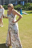 I wore this to my rehearsal dinner for our destination wedding in Hawaii. It flowed beautifully in the wind! The only thing I don't care for is the extra short lining. - Kristin W.