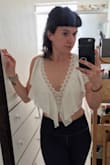This top is very cute. It's a flattering look that will go perfectly with any high-waist bottoms. I'm definitely looking forward to wearing it out. The only downside is that my torso is a little too short for it, so I have to pull it pretty far down. I might just tack the sleeves in the back so that it fits better but it is still wearable as is. - Chelsea J.