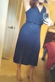 I'm happy with this dress. I probably could of went with a medium, but I like that it's not skin tight. I cant wait to wear this to a wedding next month. - Liane G.