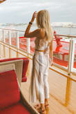 I loved this outfit- I wore it on a cruise and got so many compliments! It fit perfectly too, the only issue was that I could not tie the back, but other then that it's perfect. - Kristen H.
