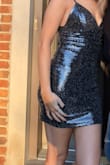 I'm so happy I chose this dress for my senior sadies dance, it was the perfect fit! I was scared of it being too short or too tight, but size small fit great. I got so many compliments! The only thing is it was a tad itchy at the bottom trim from the sparkles, but it's too bad. I recommend this dress 100%. - Natalie K.