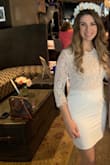 I wore this to my bridal shower this weekend, and it was just about perfect! I am a little thicker through my hips and thighs, so it did ride-up on occasion, but otherwise it was comfortable, and I got many compliments! Would recommend for any bridal occasion, so just a fun, fancier dress! - Molly S.