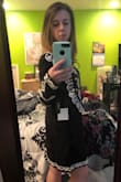 The only thing about this pretty dress was that it was baggier. It looks nice and slimming on the model, but I just didn't like it on me. 
Alright quality, a bit see through surprisingly. It'd be for cooler weather. 
Too baggy. I look like a box! - Mikayla G.