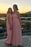 I bought this dress to wear in a friend's wedding and loved it so much I also wore it as a guest to another. It fits great, slightly long. I had a few inches altered from the bottom. I received a lot of compliments on the dress. DEFINITELY recommend it! - Lindsay H.