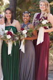 This dress is so perfect and versatile! It was so hard for all ya bridesmaids to find a dress we all liked, let alone the same one that had all the right colors!
We all fit perfectly, looked great, and got to choose our own wearing style.
LOVE this dress! - Carly C.