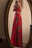 I am so pleased with this outfit. Fits beautifully and the material feels expensive and I am happy it's a fully lined skirt. It flows and it's long so that I'm able to wear heels. I bough this for my Maui trip but now I feel like I want to wear it for an upcoming summer wedding. I can't decide. I wan to wear it all the time! To a tiki restaurant? the grocery store? Walking my dog? To bed maybe? I'm in love with this outfit! - Kim A.