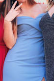 I love this dress it looked so good and was super flattering. It was difficult to move my arms due to the side straps, but that was my only issue! - Brie P.