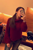 Bought this sweater for my trip to Spain and it was PERFECT! Love the color so much and the fit is amazing! Kept me warm without ever feeling too hot!! Definitely recommend. - Celina C.