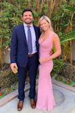 Loved this dress! Size S touched the ground perfectly for me to just wear flats like I wanted. I did have to get it altered to remove the extra fabric in my lower back area. Thicker but stretchy fabric, was never too hot but kept me warm outside in the evening. - Maggi B.