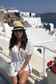 This romper is amazing! The material is light and cool, so when wearing in a hot weather you don't feel suffocated. It's super comfortable! - Della D.