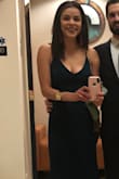 Ordered this dress for a formal wedding in Florida in February -- have never received so many compliments on a dress! Originally ordered a medium (my usual size), but ended up exchanging it for a small because I have narrow hips and wanted it to be a little more fitted (did end up wearing Spanx underneath it though). Had to hem the bottom but that was no big deal. The color was stunning and I can't wait for another excuse to wear it! - Sarah B.