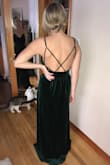 This was exactly what I had been envisioning for my bridesmaids! Unique, comfortable, adjustable and deep green. It's perfect for my October wedding. I modeled it for them and loved it so much that I ordered a Small for myself! That's what I'm wearing in the photo. (I am way happier with it than I look hah!) - Cassandra B.