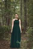 Got this dress to wear for a friend's wedding as a bridesmaid. It is a beautiful dark green color and is made out of great quality, flowy material. I normally would get a small, but got an x-small based on other reviews, and it fits perfectly! It's quite long for my height, but nothing heels can't fix. Absolutely no regrets about this dress! - Sara C.