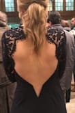 I got this dress last winter for a wedding and it was perfect! Slightly loose in the stomach area on me but you couldn't tell really from the front or side, I just noticed it wasn't tight on my stomach, little bunching fabric when I would sit but not significant. Sleeves and length weren't short on me and I'm tall!! - Lauren J.