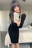 It fits true to size, the only thing to think about if you have a smaller chest is that it's backless. So the only kind of bra you can wear is stick on. Otherwise it's gorgeous because it's classic in the front, but sexy in the back. Great for any occasion! - Rebekah B.