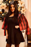 This fits perfect and falls nicely as a statement piece over a dress or jumper. Material is soft inside and it feels super comfy which is a plus. Has a formal and classy look. Looks exactly as pictured on website. I wore it for a Christmas function..a couple of months after delivering my baby and loved it! - Shivana N.