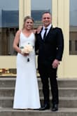 Absolutely loved this dress for my wedding! Fit great, simple but elegant. I did get it hemmed since I chose to wear low heels. Many compliments! - Kaela T.