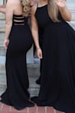 This was a great dress. I'm usually a size 2-6 in dresses but this material was stretchy but very well and quality made. It fit me perfectly but it was a little long. I wore heels and I didn't have to have it hemmed. Overall, a good purchase. - Allie B.