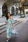 I'm a blogger and this was the cutest dress for the perfect Spring #ootd. The stripes and ruffles make this dress such a must have for the season. - Majesty A.