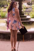 I bought this dress for graduation, but the neckline is WAY more low cut than it is on the model! The waist is also super high, so it almost had more of a sheath dress feel on me, rather than at my natural waist, which made me look a little bigger than I actually am at certain angles. I wore it for pictures and for graduation, but it definitely didn't look like it does on the model! - Katelyn F.