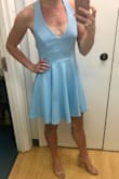 I absolutely LOVE this dress. Bought it for graduation (paired with the Taylor Natural Suede Ankle Strap Heels) and am SO excited. It's incredibly comfortable, lightweight yet thick material, it has a slip skirt underneath (that isn't tight), and the color is exactly what I was hoping for-absolutely beautiful. Shipped quickly in perfect condition and in a well-packaged box with the shoes. I can't say enough good things about Lulus customer service/products, always impressed! I am a little smaller up top so its just the slightest bit loose, but that's always the case for me and is easily fixable with a sticky bra. (smudges in the pictures are from the mirror, not the dress) - Tori L.