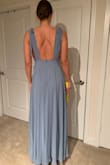 My friends called this the "Greek goddess" dress... and it truly is very elegant and the fabric is very nice quality. I am 5'11 and this was still a little long for me even with heels and the skirt portion felt a little heavy. But overall I would totally wear this to an elegant wedding. I kind of did not like the little strings/ties on top of shoulders but it looked like those could be removed easily. - Katrina E.