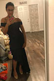 This dress is so beautiful! It is elegant and the fabric is nice and heavy but light enough for you to stay cool. The top fit me perfectly however I have naturally large breast with a small figure so the waist was a little loose in the small. The dress was way too long even with high heels so I will have to take it to be altered. Overall I would 10000% recommend this dress! It truly is a showstopper. - Nicole M.