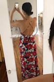 I am in love with this dress. It makes me feel and look like a tropical goddess! I can't wait to wear it to my cousin's wedding in Tulum this spring. The skirt is pretty long and I will need to get it hemmed, but it's a pretty easy/affordable alteration to get done. I originally ordered a medium, but returned the dress and bought a small. - Rylee A.