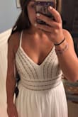 I love this dress!! I ordered it for prom and I felt like a princess when I tried it on! The beading on the top is so gorgeous and I love the way the skirt flows. I have a small bust but I think it fit my chest really flatteringly! - Carli K.