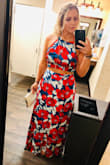This two piece dress is sexy, stylish, and super fun to wear!! I wore it to an outdoor wedding in Florida and it was perfect! I got so many compliments and questions about where I purchased it! I would size down though. I have a small waist and although the M top fit, the M skirt still needed altered. I had about 4 inches hemmed off and the waist taken in. Overall though - I have NO complaints!! - Nicole E.