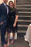 Bought to wear for a wedding nervous it would be very see through but it wasnt! It was perfect. I was nervous the medium would be tight (5'4 & 150 pounds) but the medium fit perfect. Not to tight and not loose at all. Very comfortable - Sarah A.