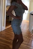 I absolutely love this dress especially the light blue color!! Perfect for a Semi formal or cocktail party, no need to wear a bra because it has good support too. I got a small and it fit perfect. - Molly O.