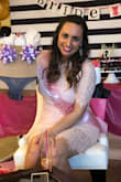 This dress was a hit at my lingerie shower! It was a great fit, very comfortable, and just so delicate and pretty! I think the next time
I wear it I will have higher heels, since the length was a little long. Definitely can't wait to wear it again! - Victoria Z.