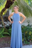 The dress fit perfectly except that I needed to hem it a few inches. It was so comfortable and I loved the flowing skirt. I had so much fun dancing in it. - Claudia J.