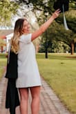 I am bigger on my bottom then my top, so I tend to get large's in things but after reading the reviews for this I decided to test my luck and get a medium. It worked perfectly!!! I wore it for my college grad pics and got so many compliments! - Haley W.