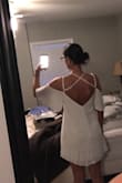 Love this dress! I was worried it was going to be too short but it was the perfect length. It is NOT see through at all! I switched the straps around so it criss-crossed in the back not the front. I'll be wearing it on vacation! - Kara V.