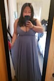 I ordered 2 other dress from Lulus for my friend's wedding and this is the one I chose to stick with. The bottom flow so beautiful. It is heavy but not something that you can't handle. Super long but I appreciate that it give people chance, short or tall people. I hem about 4 inch off. The top is tight if you're a bigger chest like me but it really curve my body and show my "assets." Definitely a must have dress in the closet for special occasions. - Yer V.