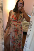 Love everything about this dress from the waist down but I have an athletic build and my shoulders looked extremely broad from the wide straps of the dress. I also have a DD chest and it provided no support (side boob). Pattern was beautiful and the flow of the dress was great. it also made my chest look flattened out and wide - Joseph J.