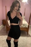 I love this two-piece set, it's my go-to downtown outfit. It's comfortable, fits well and I get a ton of compliments when I wear it. I will note that I had my skirt hemmed to mid-thigh length. It was initially closer to my knees, which I thought was just too long for this type of outfit. - Adrienne C.