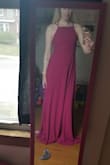 This dress is absolutely gorgeous!! The back is a little tricky, but once it is on truly amazing!! Cant wait to wear it for our cruise in like 3 weeks!! It is a little long but with my wedges on it is perfect!! - Haley P.