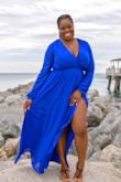 I wore this dress for my one year anniversary photo shoot, and it was a hit! I'm not a fan of ordering dresses online, but this fit me perfectly! The royal blue color was so vibrant and it flowed perfectly in the wind. I can't wait to wear it again. - Tracy L.