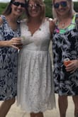 I ordered this dress to wear for my casual beach wedding. I had high expectations after reading the reviews, and this dress absolutely lived up to them. I was worried the top would be very revealing, but the coverage was perfect. The lace is beautiful, but also sturdy enough to prevent snags. It is a heavy, well made dress, but was not too hot for an April beach wedding. I received so many compliments, and could not have been happier with the purchase! - Ashley L.