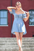 I'm obsessed with this dress. This was my first purchase from Lulus, so based on reviews on other items I figured I'd be a small. The dress fits perfectly and it is as feminine and romantic as in the display pictures! It was double lined and girls with a smaller chest could get away without a bra. Absolutely in love! - Stephanie V.