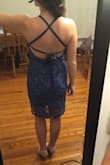 This dress was pretty cute for being worn to a formal wedding. It's definitely a little sexy in the back. Towards the end of the night the lace started to separate from the lining. This was after sitting a few hours. 
Overall, I'd buy again! Nice formal dress. Great fit overall! - Kristi K.
